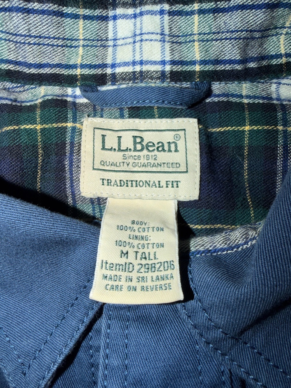 L.L. Bean Flannel-Lined Hurricane Shirt